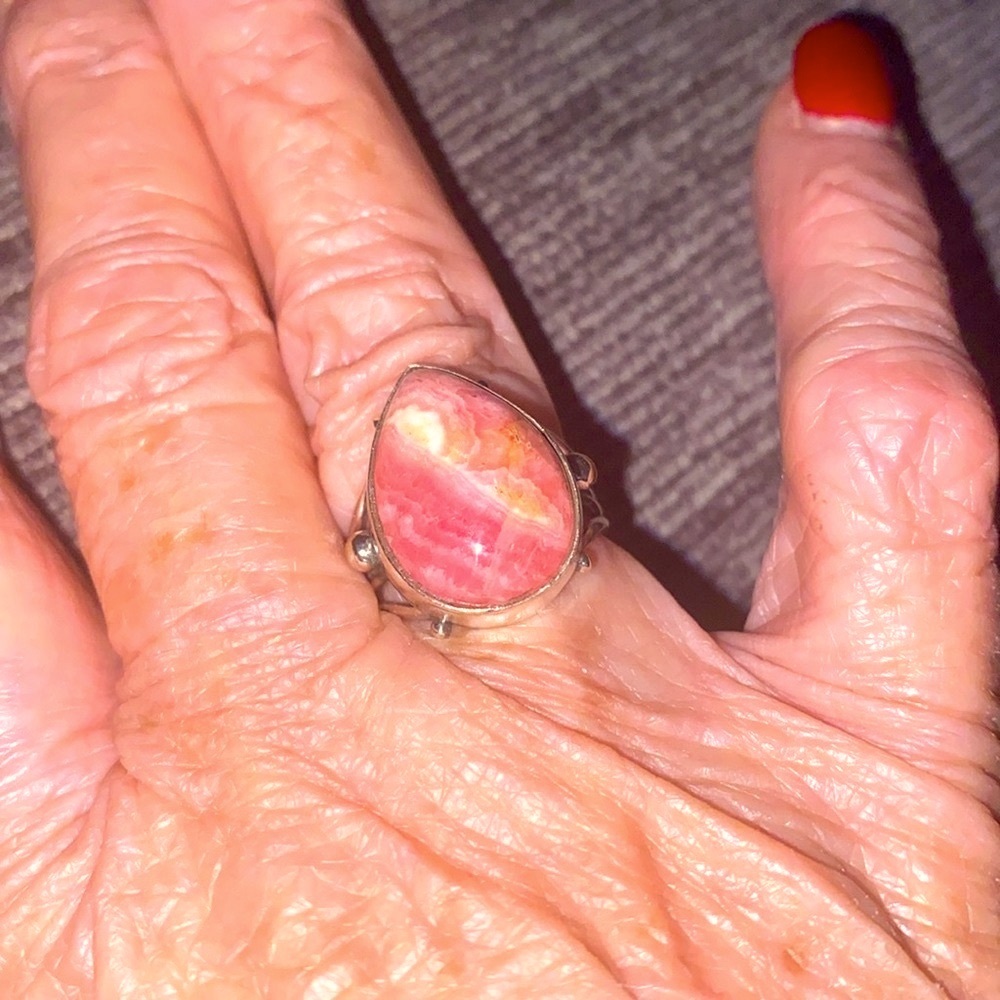 NWT Rhodochrosite ring size 6 sterling
